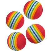 Luti Concept Rainbow Sponge Cat Dog Chew Play Ball Teething Interactive Toy 4.2cm 4 pcs