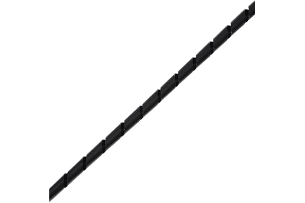 Helos 129259 spiralkabelslang ø 4 – 50 mm, 10 m svart kabelhantering, kan skäras till, för buntning av kablar, flexibel användning