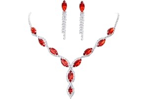 YAZILIND Argent Strass Cristal Collier et Boucles d'oreilles Ensembles (F)