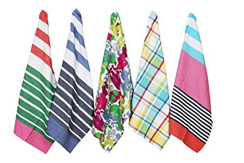 Casa Copenhagen - Sprit Collection Chef Kitchen Tea Towels Set of 5 Profesional Gade For Home or Profesional Kitchen Durable Comfartble Easy care - Multicolor RS.599 (67.00% Off) - Amazon