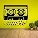 Produktbild Pbldb Musikstil Wandtattoo Musik Kassette Wandaufkleber Tonbandgerät Design Wandbild Musik Player Aufkleber Für Wohnkultur 42X36Cm