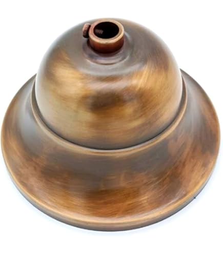 Rosone Da Soffitto ElekTek Con Gancio - Diametro 108mm, Portata 5kg, Finiture Metallizzate Per Lampadari (Ottone Antico) - Foto 2