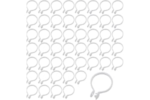 UMCHU 50 Stück Vorhangringe zum Öffnen, Duschringe, Kunststoffringe zum Aufhängen für die Duschstange, für Fenster, Duschvorhänge (weiß)