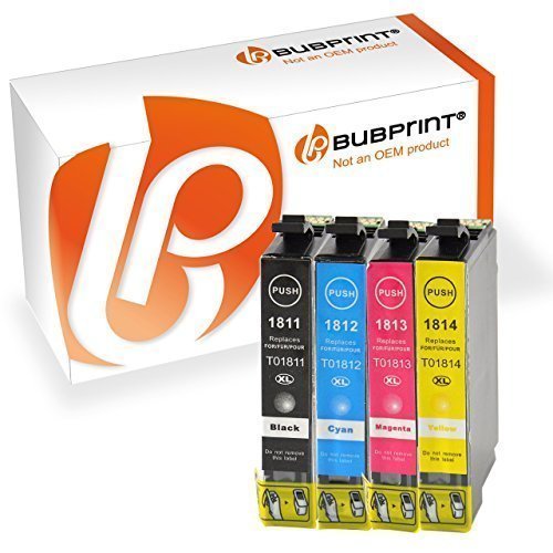 Preisvergleich Produktbild Bubprint 4 Druckerpatronen kompatibel für Epson T1811 - T1814 18XL C13T18164010
