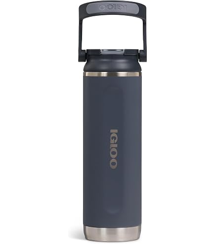IGLOO Thermos Sipper 20 Bouteille Isotherme 0,6L Acier Inoxydable - Verte, Étanche Avec Paille