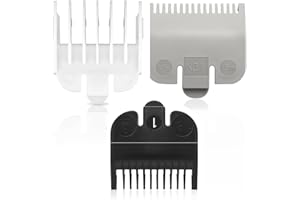 AFCJLTO Juego de Peines-Guía para Wahl Cortapelos, Barberos y Afeitadoras Corporales - Incluye 3 longitudes de corte (1,5 mm, 3 mm y 4,5 mm) - Kit de recortador barba (3 piezas)