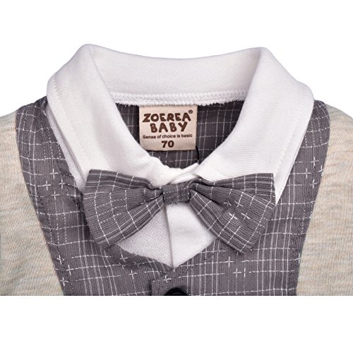 ZOEREA 1pc Kinder Baby Kleinkind Junge Kleidung Spielanzug Bodysuit Kleidung Gentleman Gesamtkind Sommer Kleidung Baumwolle Kurzarm Druck Babys Babys Taufe Hochzeit Weihnachten (0-24M) - 5