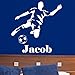 Personalised Footballer Boys Name Football Sport Wall Art Sticker - Childrens Art Vinyl Decal Transfer, Bedroom, Playroom, Lounge, Easy to Apply, Free Applicator, Easy Peel - Please Message Us With Your Required Name (Please Choose Your Size & Colour Using the Selection Boxes) - by Rubybloom Designs