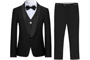 Sliktaa Abbigliamento Bambini e Ragazzi Abiti e Giacche 3 Pezzi Tute Scialle Bavero 6 Colori