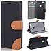 Produktbild SMART LEGEND Lederhülle für Huawei P10 Lite Ledertasche Hülle Britischer Denim Schwarz Schutzhülle Premium PU Leder Flip Case Protective Cover Innere Weiche Silikon Bookcase Handy Tasche für Huawei P10 Lite Schale mit Magnet und Karteneinschub Standfunktion Etui