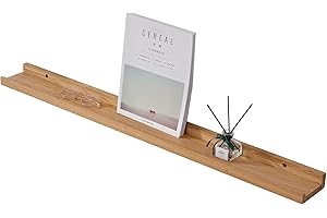 Gieanoo Półka pływająca, 90 cm, lite drewno dębowe, rustykalne, montowana na ścianie, półka na zdjęcia z krawędzią, półka grzejnikowa, półki ścienne do salonu, sypialni, łazienki