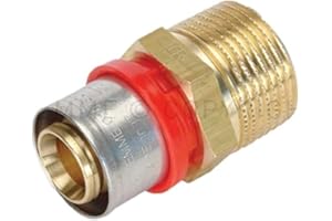 Raccordo A Pressare Dritto Maschio 20 X 1/2" Multistrato Tiemme