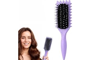 Maxmana Secret Curl Defining Brush,Curly Styling Hair Brush for Detangling,Combing,Shaping and Defining Curls For Women and Men Less Pulling,Reduce Pulling and Separation (Purple)