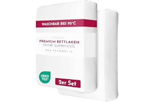 Clinotest 240 x 290 cm, lakan utan elastiskt band, platta premiumlakan, mjuka och andas, 100 % bomull, koksäkra, hotellkvalit