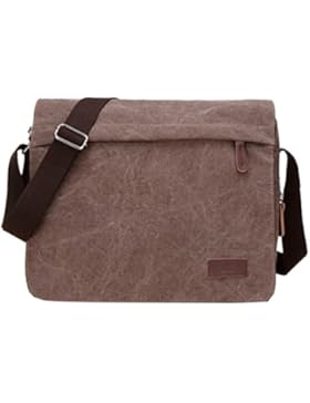 MissFox Herren Umhängetasche Canvas Messenger Bag Multifunktionsbeutel für Arbeit, Schule
