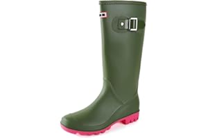 Foinledr Bottes de Pluie Femme Bottes Caoutchouc Femme Botte Bottes Pluie Femme Bottines de Pluie Botte Jardin Jardinage Rain Boots