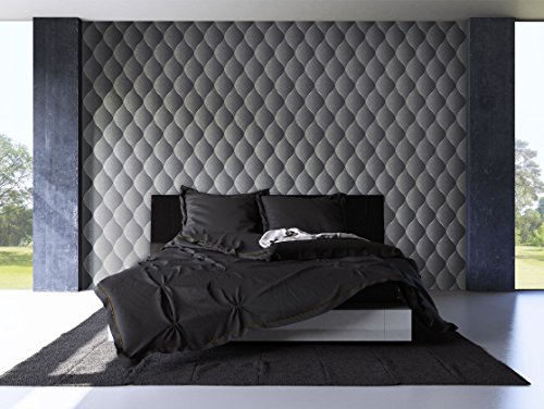 Tapete Edel Vinyl Anthrazit , schönes Floral Design und purer Luxus Effekt , moderne 3D Optik für Wohnzimmer,Schlafzimmer,Flur oder Küche inkl. Newroom Tapezier Ratgeber mit super Tipps! - 6