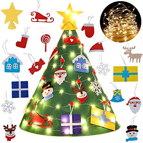 Bageek Árbol de Navidad DIY, niño Árbol de Navidad Redondo árbol de Navidad pequeño Navidad Decoración Colgante para Niños Mini arbol de Navidad Cafe Hotel casa decoración