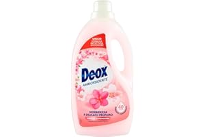 Deox - Ammorbidente Lavatrice, 40 Lavaggi, Capi Morbidi e Profumati, con Tecnologia Antiodore, Fragranza Carezze di Primavera, 2000ml x 1 Confezione