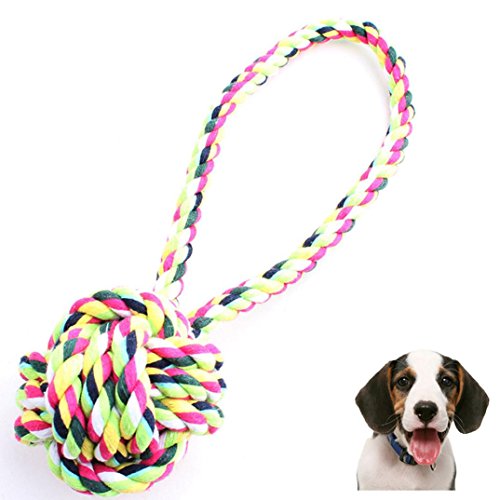 VENMO-Dog-Throw-Tug-Game-Pull-Chew-Toy-Ball-Rope-Colorful-New-Dog-Chew-Toy-Indestructible-Rope