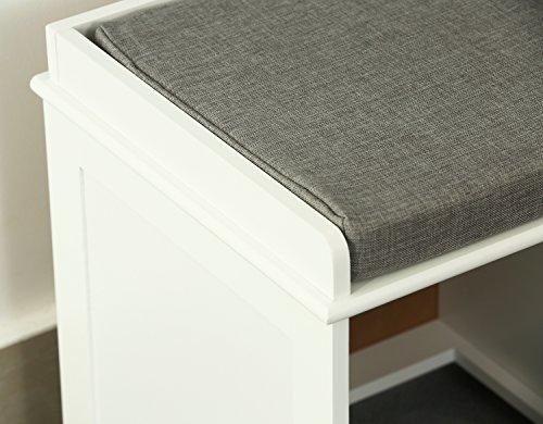 Orolay Moderne Schuhtruhe Sitzkommode Mit 3 Körben Sitzbank Schuhschrank Weiß - 6