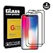 Produktbild Loquiet [2 Stück] Schutzfolie Panzerglasfolie Iphone X Panzerfolie, 9H Härtegrad Gehärtetem Glas Displayschutzfolie, 99% Transparenz, for Iphone X - Schwarz