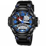 Amstt Unisex Sport Uhr Digital Analog Armbanduhr Alarm Kalender Wasserdicht Uhrren (Blau)