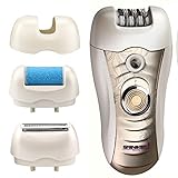 Sminiker 3 En 1 Kit de Depilación Recargable a Prueba de Agua para Señora (Bikini Trimmer, Epilator del pelo, Removedor de Callos) con 2 Modos de Conmutador de Encendido, LED Afeitador para Brazo, Axila, Línea de bikiní& Piernas