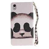 Sony Xperia Z2 Hülle,Sony Xperia Z2 Leder Brieftasche Hülle im BookStyle,SainCat PU Leder Wallet Case Lederhülle Folio Schutzhülle Ledertasche Hülle Bumper Handytasche Skin Schale Soft Backcover Handy Tasche Flip Cover Buchstil Klapptasche in Lederoptik mit Standfunktion Karteneinschub und Magnetverschluß Etui Flip Case fürSony Xperia Z2 (Cartoon Panda) - 2