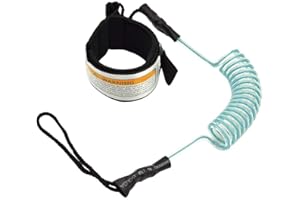 Buding Surfboard Leash Paddle Leash Surfboard SUP Leash Leine Surf Aufgerollten Sicherheitsfuß Seil Schlaufen Mit Fußschlaufe Klettverschluss Für Flat & Open Water Stand Up Paddle Board Surfbrett
