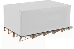 TopIdea Gartenmöbel Abdeckung Wasserdicht Winterfest Multi Größe Silber Abdeckplane Gartenmöbel 600D Rechteckig Schutzhülle Gartenmöbel Abdeckung Sets Tische und Stühle 170x145x65cm