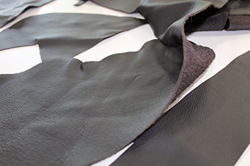 Schöne Lederreste, Lederstücke, Bastelleder, braun, dunkelbraun, Rindleder, Nappaleder - 4