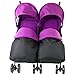 Zeta Citi TWIN Stroller Buggy Pushchair - Plum (Plum) Double Stroller Complete With FootMuffs