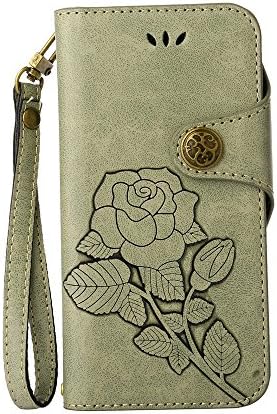 SITCO Flip Wallet Leather Case Retro Phone Case Rose Cover Credit Card Slots for Nokia N6