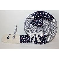 Bettschnecke 200 cm JUNIA-SHOP.de Bettschlange Anker Maritim Geschenk Geburt Taufe Bettrolle Lagerungskissen Bettwurm Baby statt Windeltorte