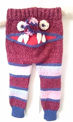 Beastie Baby Bots - fabulous unisex little leggings with monster face on the bum. One size will fit from 6 months to 2 years.