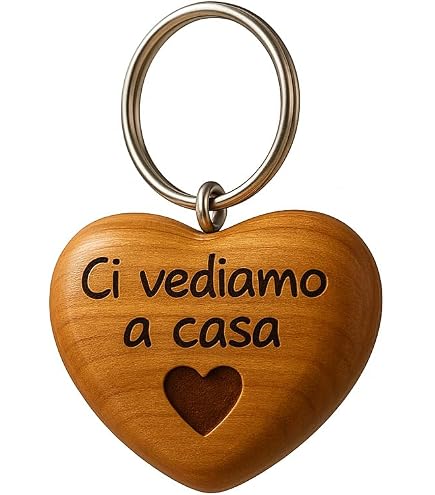 Portachiavi rotondo in legno d'ulivo 'San Francesco', in legno d'ulivo