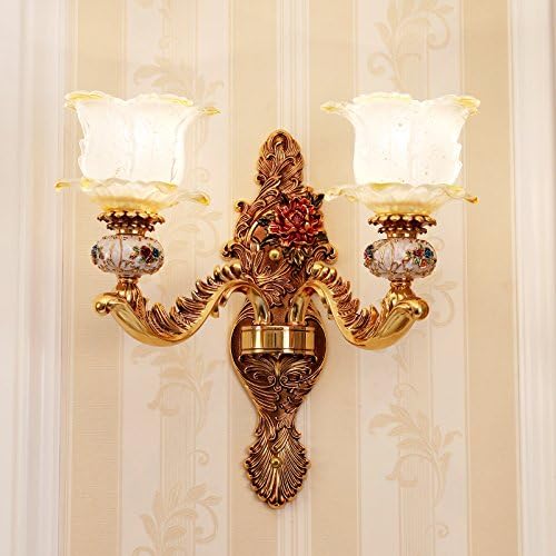 Muidege European Bedroom Wall Lamp Aisle Bedhead Tv Wall French Crystal Living Room Wall Lamp,Single Head (Including Led Light Source)