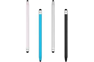 DEWFIGS ㅤ 4 Pièces Stylet Tactile Universel pour Écran Tactile, Compatible avec Smartphones et Tablettes, Stylets Capacitifs 2 en1 pour Samsung Galaxy, Huawei, Pointes de 5/7mm, Haute Précision et sans Traces