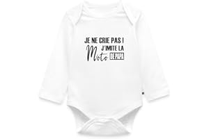 Spreadshirt Je Ne Crie Pas J'Imite La Moto De Papa Cadeau Humour Body Manches Longues Bébé Bio