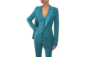 Leader of the Beauty, Abito elegante da donna, composto da 3 pezzi (giacca, gilet, pantaloni), adatto per ufficio, lavoro, affari, ballo della scuola, feste