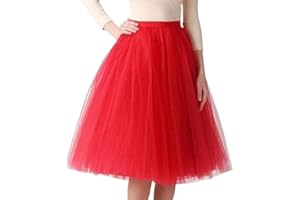 GENERISCH Tüllrock Damen Midi Petticoat 50Er Karneval Tütü tüll Rock Kostüm Retro 3-Lagig Retro Tutu Ballett Knielang Lang Unterrock Halloween Fasching Tutus Tülleock Tanzrock Tüllröcke,One Size
