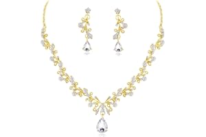 Loutade Jewellery Sets for Women, Crystal Necklace & Drop Earring Sets, Bridal Jewellery Set with Crystal, Wedding Jewellery Set for Bride Bridesmaid, Women's Jewellery Set for Party Wedding Festival
