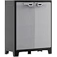 Keter Armadio Basso Titan, da interno ed esterno, 2 Ripiani Regolabili, Grigio, 80x44x100 H Cm