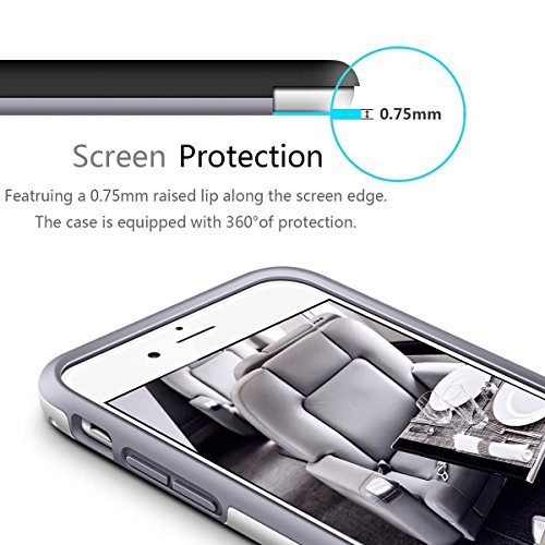 Funda iPhone 6s Plus HanLuckyStars TPU Funda Carcasa para iPhone 6 6s Plus  iPhone 6 Plus Funda con  Ultra Fina  Anti-Ara  azos  Anti-Choques  Garant  a de por vida   Gris 