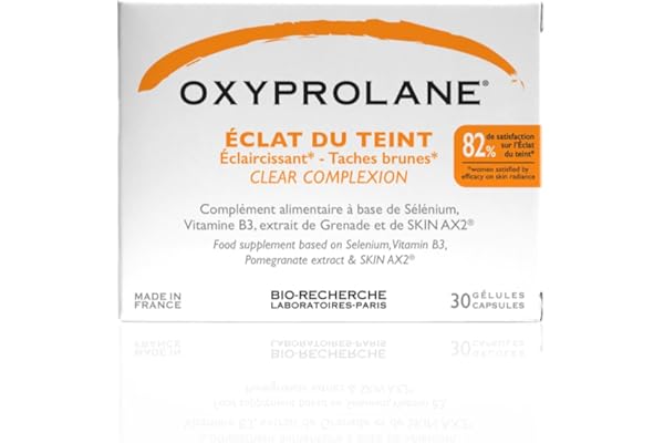 Oxyprolane® Eclat du Teint • Complément Alimentaire Teint & Taches brunes • Cure 1 mois / 30 gélules (1/j) • Fabriqué en France par LABORATOIRES BIO-RECHERCHE ®