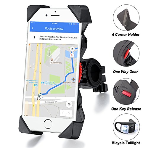 Fahrradhalterung,Dreamore Universal Fahrrad Handyhalterung Einklemmen an den vier Ecken mit 360 Grad drehbare FÃ¼r 3,5-6,5 Zoll Smartphone GPS Andere GerÃ¤te