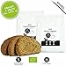 Produktbild LOWER-CARB-Brot-Backmischung 2er Pack: 100% Bio | Eiweissbrot 22% Protein | VEGAN & PALEO | Glutenfrei, Hefefrei | ohne Getreide & ohne Zucker | Hergestellt in DE | Ergibt 4 Brote
