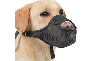 ZYEKIU Museruola per Cani, Museruola Cane Taglia Grande con Anello Regolabile, Impedisce di Masticare, Museruole Morbido Rete Traspirante Rosicchiare, Antimorso Anti-Masticare Animali(XL, Nero)