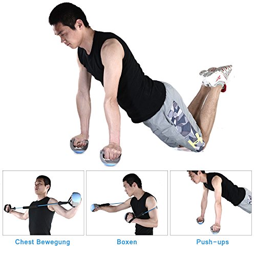 3 in 1 Liegestützgriffe Push Up Stand Bar drehbare mit elastischen Seil indoor Sport /Boxen/Brustmuskulatur von WEINAS